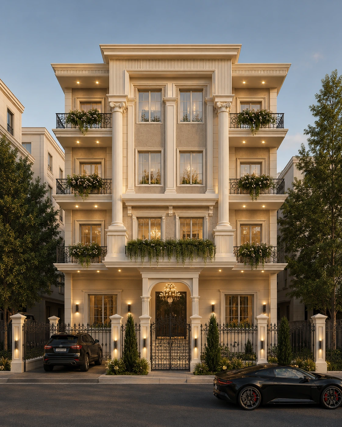 واجهة سكنية نيوكلاسيكية فاخرة – الرياض